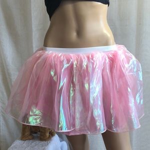 Tutu Mini Skirt Controller Rave Cosplay Party Costume Show Club Dress Hot pink